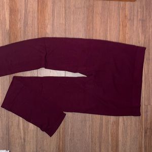 Burgundy leggings